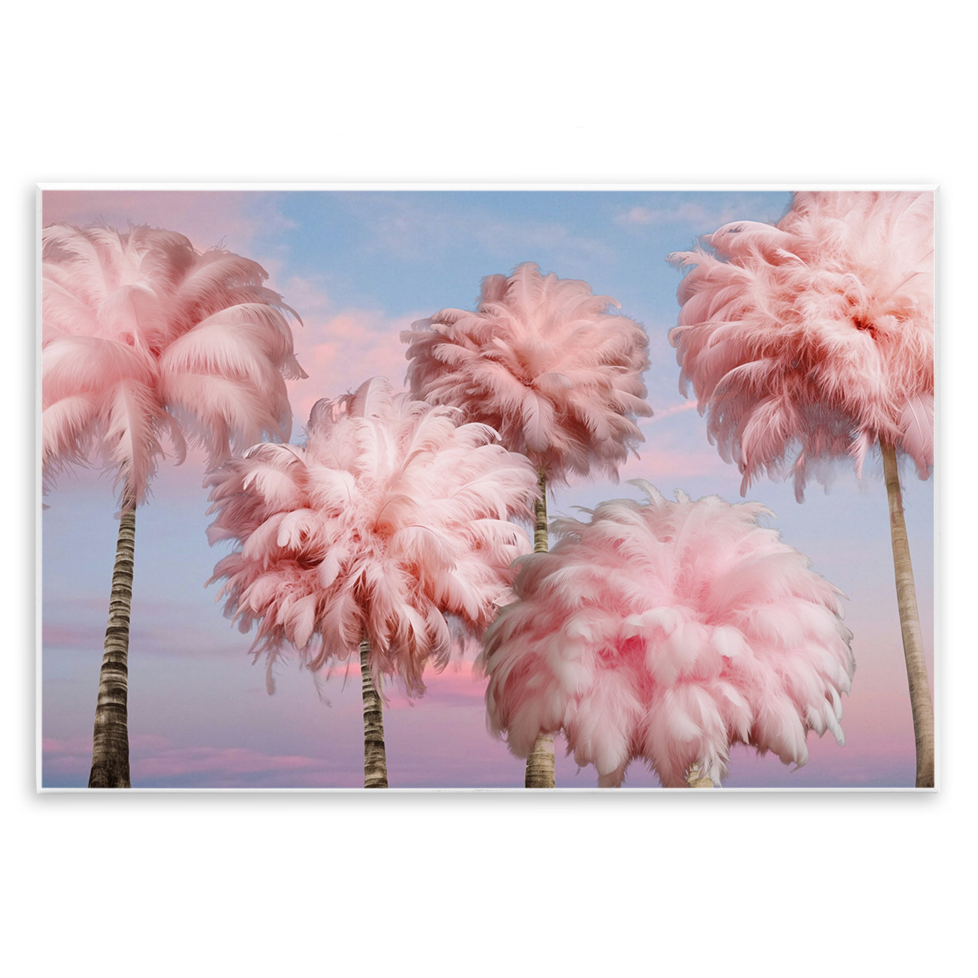Stupell Industries Fluffy Pink Palm Trees Botanical & Floral Painting Unframed Art Print Wall Art, 19 x 13