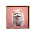 thumbnail image 1 of Stupell Industries Fluffy Puppy on Pink Animals & Insects Painting Brown Floater Framed Canvas Art Print Wall Art, 18 x 18, 1 of 10