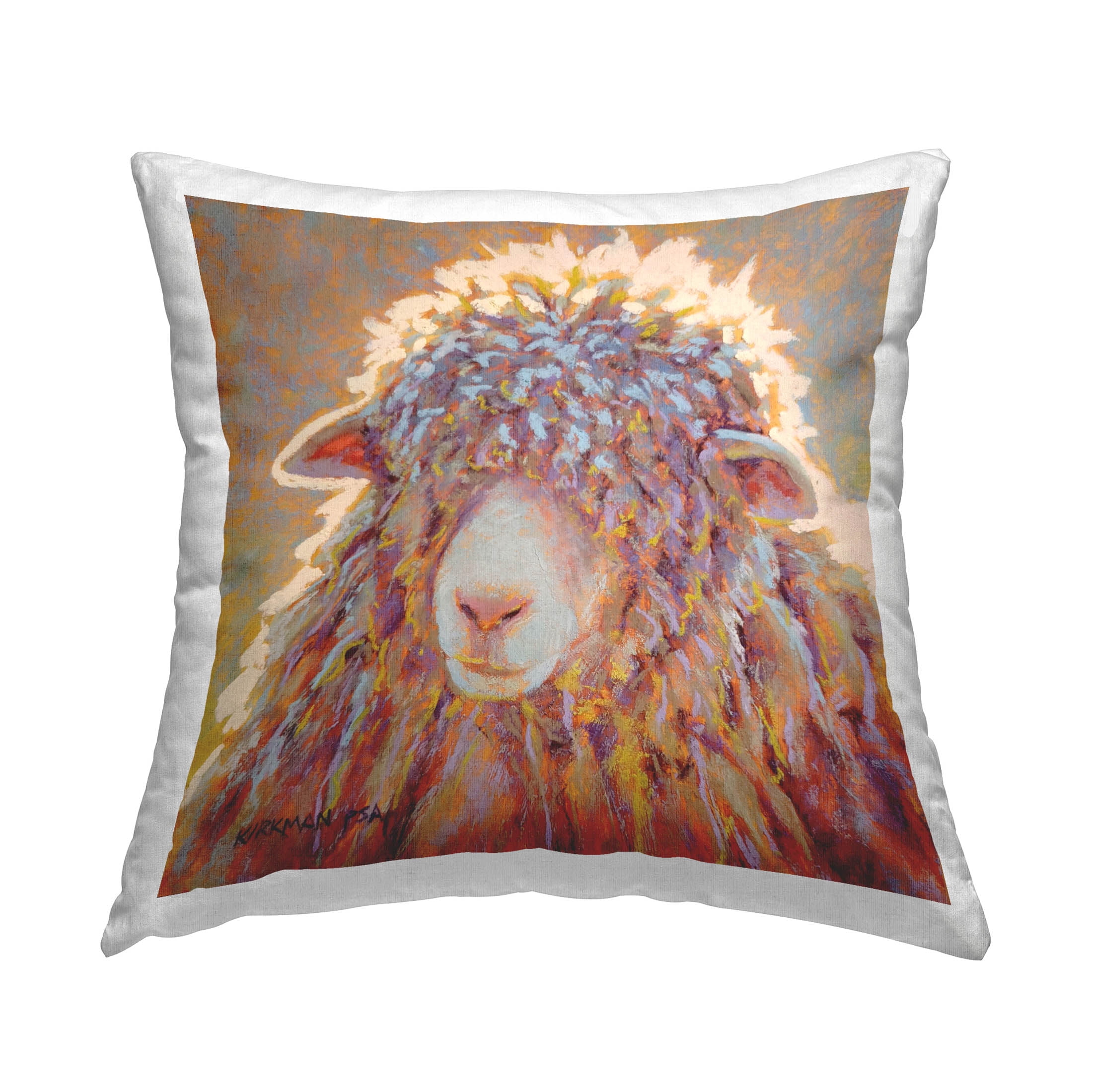 Stupell Industries Fluffy Sheep Sunlit Portrait Printed Throw Pillow Design by Rita Kirkman