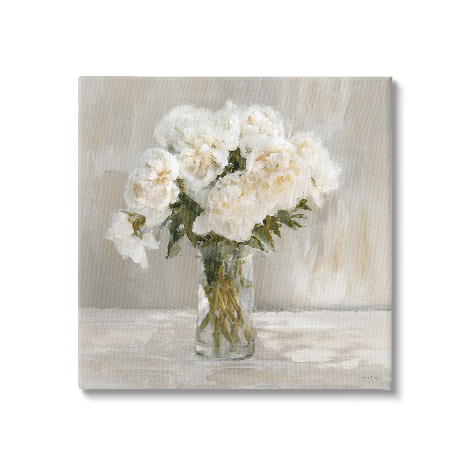 Stupell Industries Fluffy White Flowers Botanical & Floral Painting Gallery Wrapped Canvas Art Print Wall Art, 36 x 36