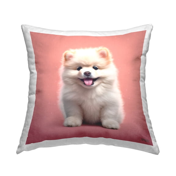 Stupell Industries Fluffy White Puppy Decorative Printed Throw Pillow Design by RB