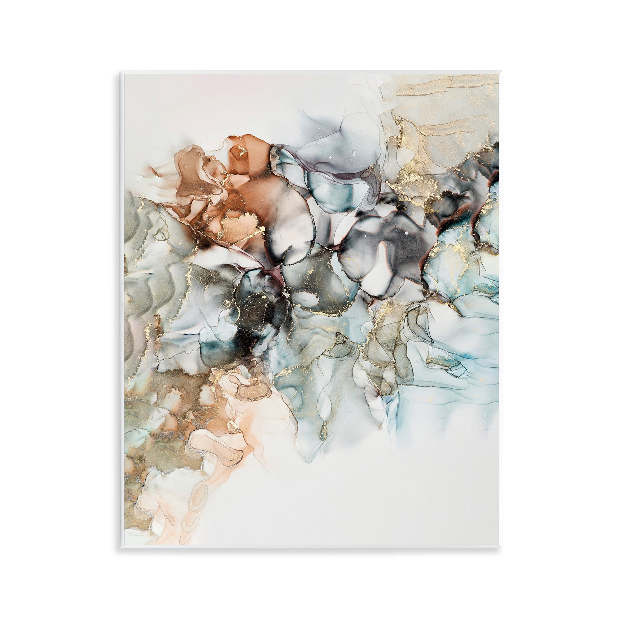 Stupell Industries Fluid Abstract Glam Detail Abstract Painting Unframed Art Print Wall Art, 11 x 14