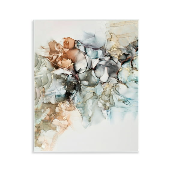 Stupell Industries Fluid Abstract Glam Detail Abstract Painting Unframed Art Print Wall Art, 11 x 14