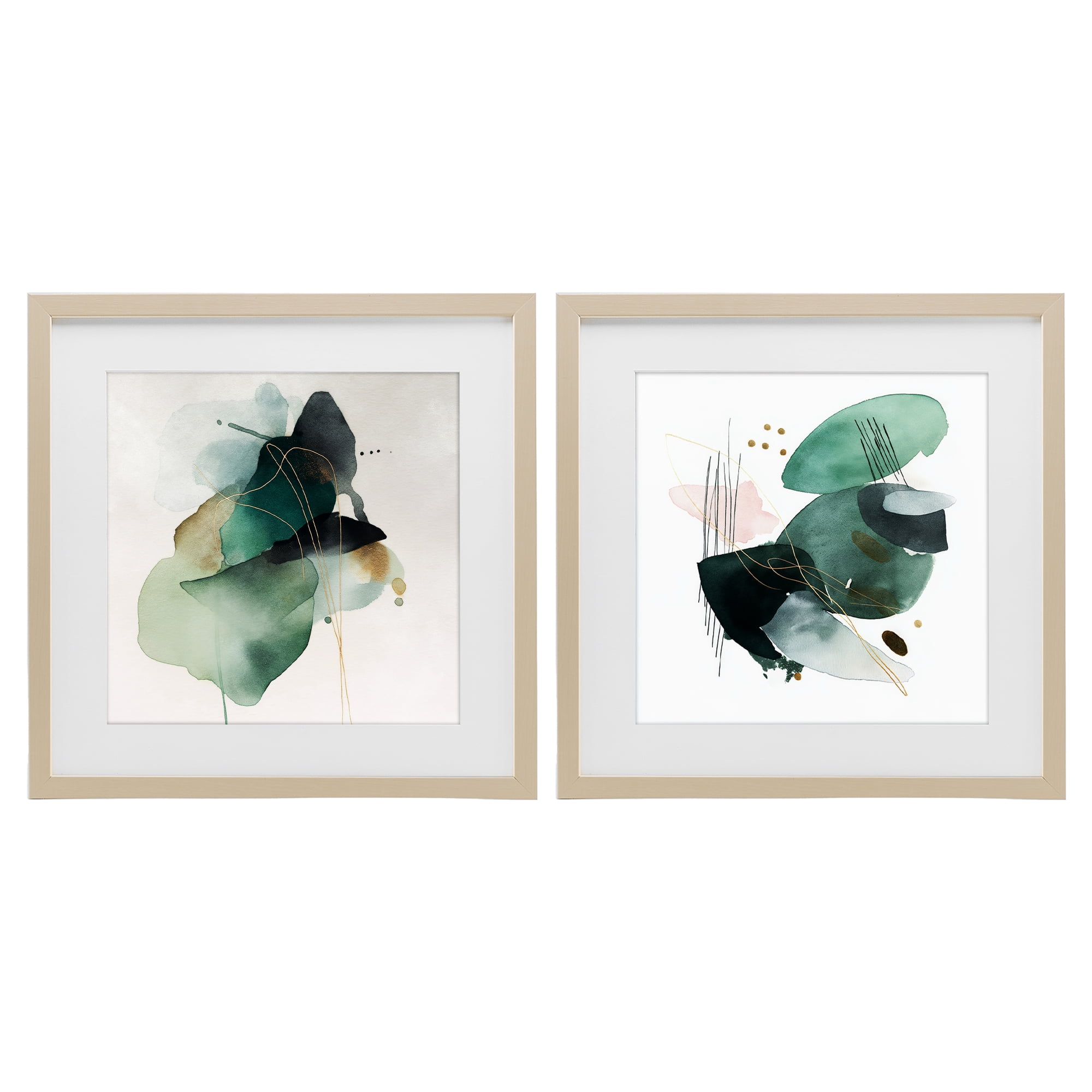 Stupell Industries Fluid Abstract Harmonies 2 Piece Birch Framed Print Under Glass Set, design by Svetlana Aleynikova