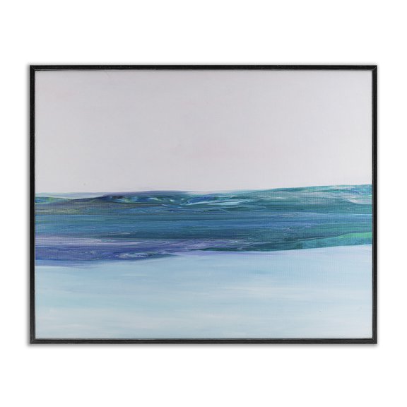 Stupell Industries Modern Fluid Abstract Landscape Composition Black Framed Giclee Art, 30 x 24, by Ruth Fromstein