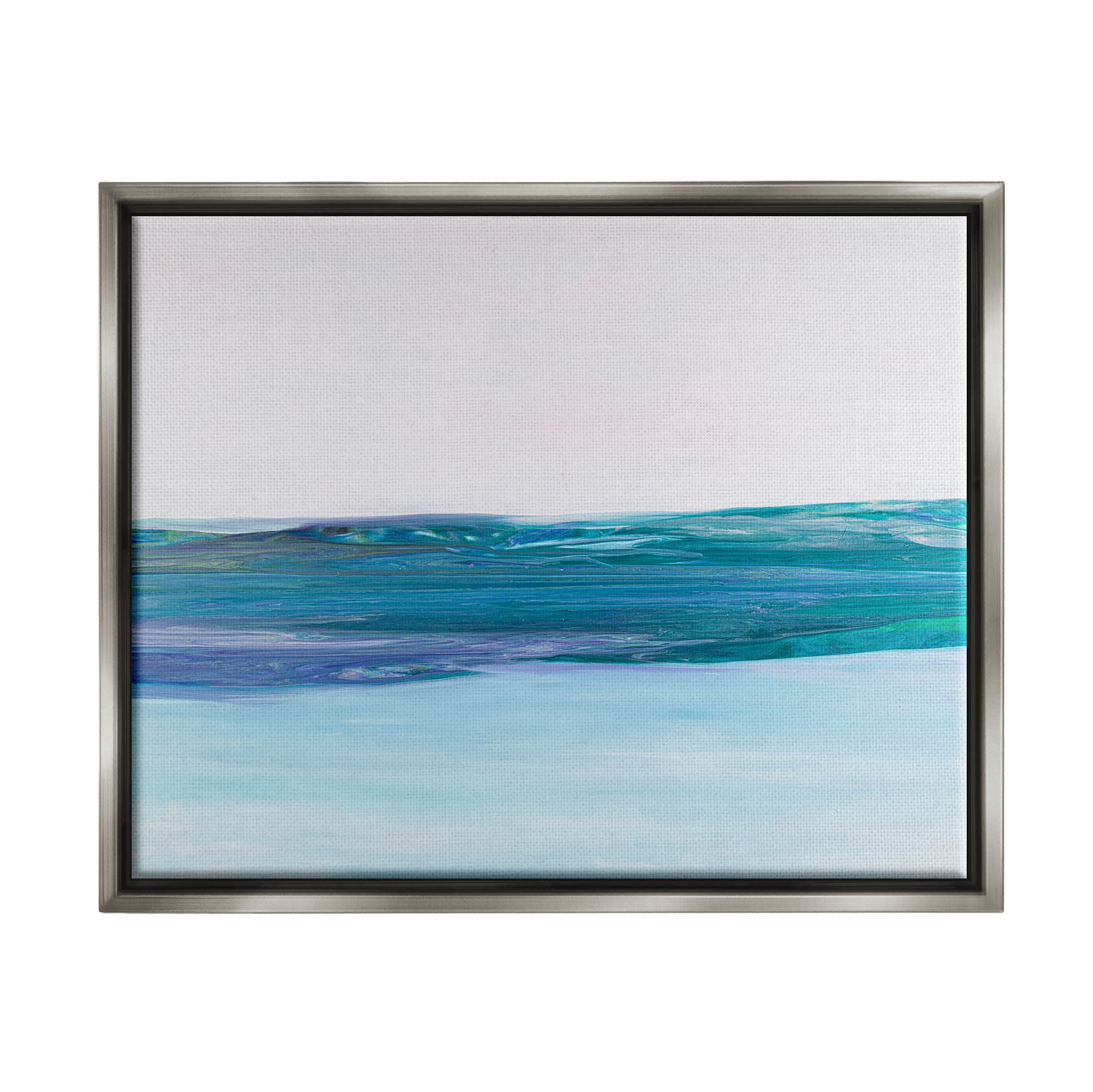 Stupell Industries Fluid Abstract Landscape Composition Graphic Art Luster Gray Floating Framed Canvas Print Wall Art, Design by Ruth Fromstein