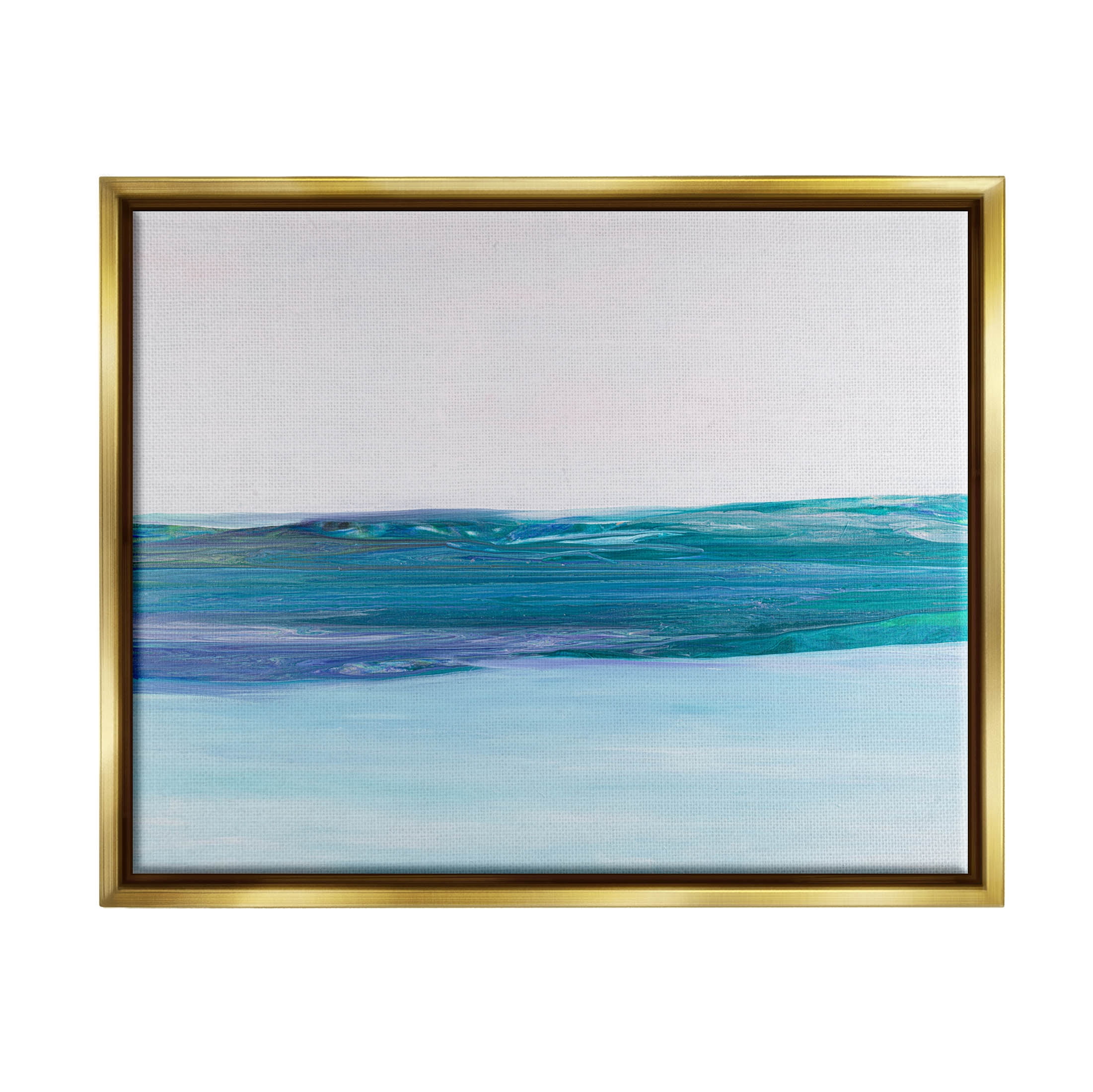 Stupell Industries Fluid Abstract Landscape Composition Graphic Art Metallic Gold Floating Framed Canvas Print Wall Art, Design by Ruth Fromstein