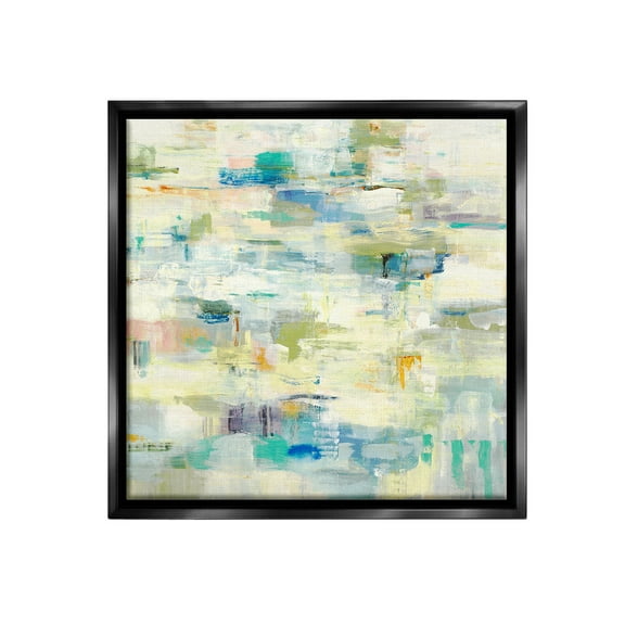 Stupell Industries Fluid Abstract Pattern Abstract Painting Black Floater Framed Canvas Art Print Wall Art, 18 x 18