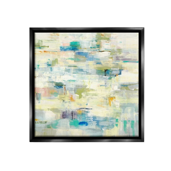Stupell Industries Fluid Abstract Pattern Abstract Painting Black Floater Framed Canvas Art Print Wall Art, 25 x 25
