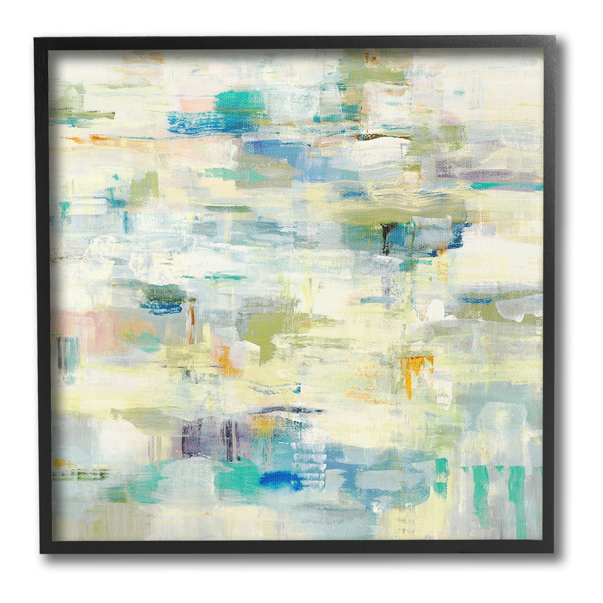 Stupell Industries Fluid Abstract Pattern Abstract Painting Black Framed Art Print Wall Art, 24 x 24