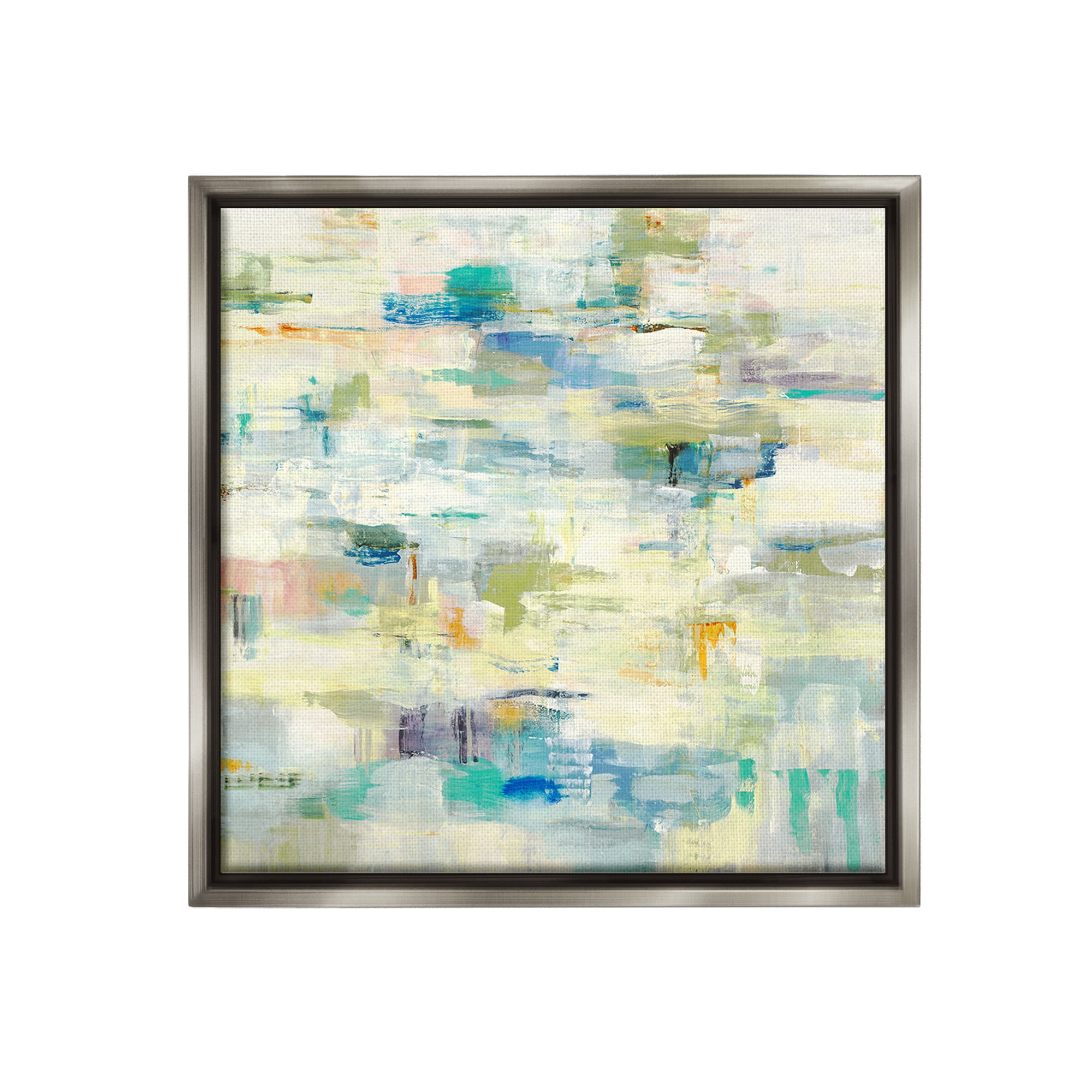 Stupell Industries Fluid Abstract Pattern Abstract Painting Gray Floater Framed Canvas Art Print Wall Art, 25 x 25