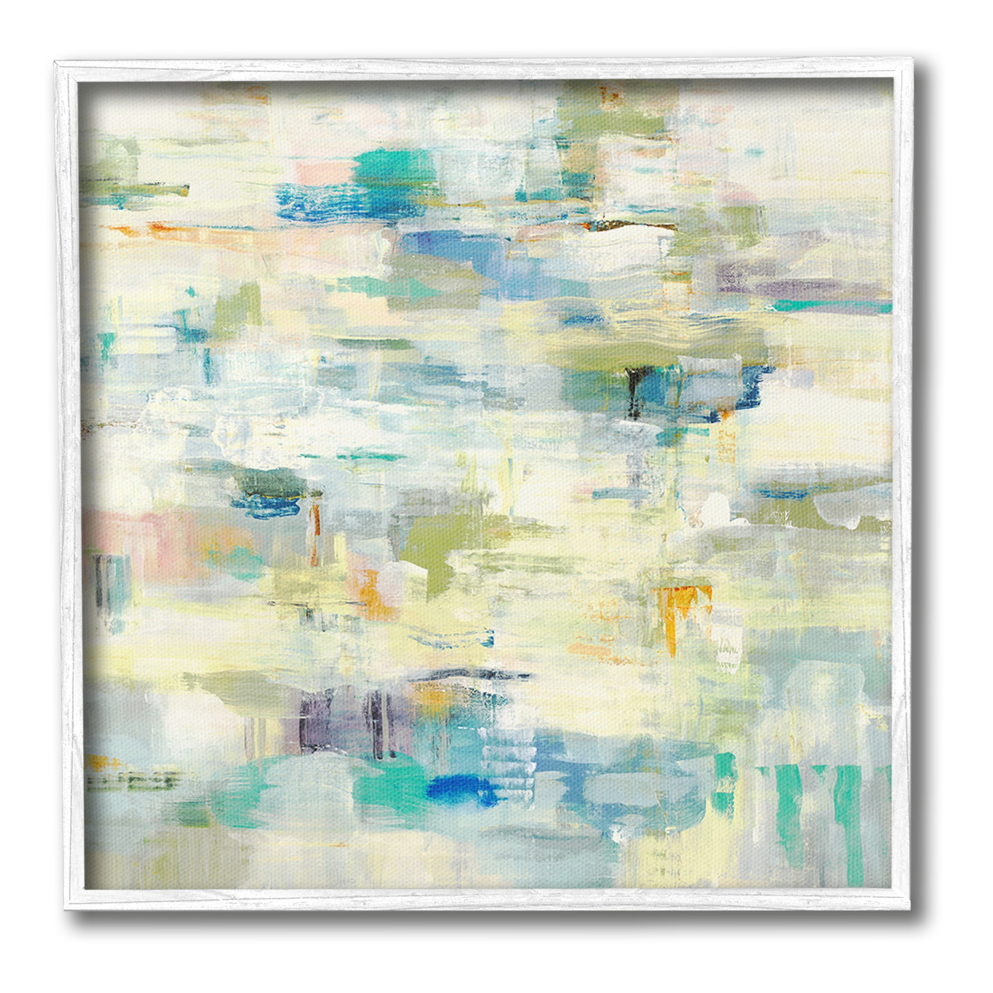 Stupell Industries Fluid Abstract Pattern Abstract Painting White Framed Art Print Wall Art, 12 x 12