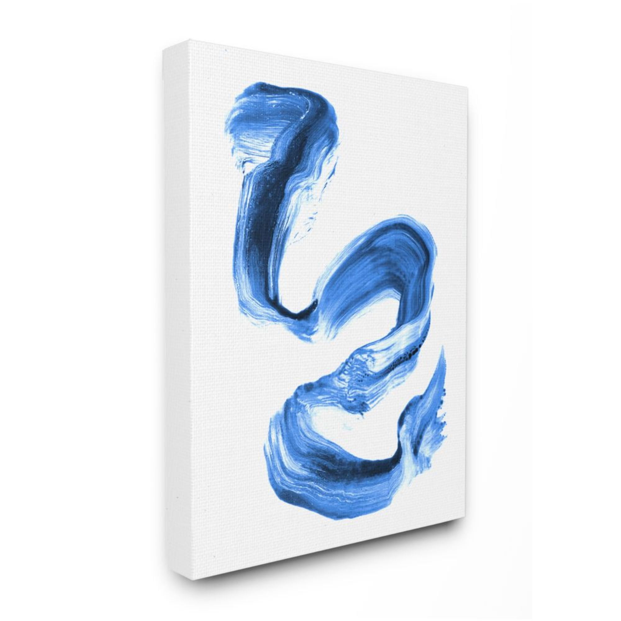Stupell Industries Fluid Blue Paint Stroke Detail Abstract Design Design by Daphne Polselli, 30" x 40"