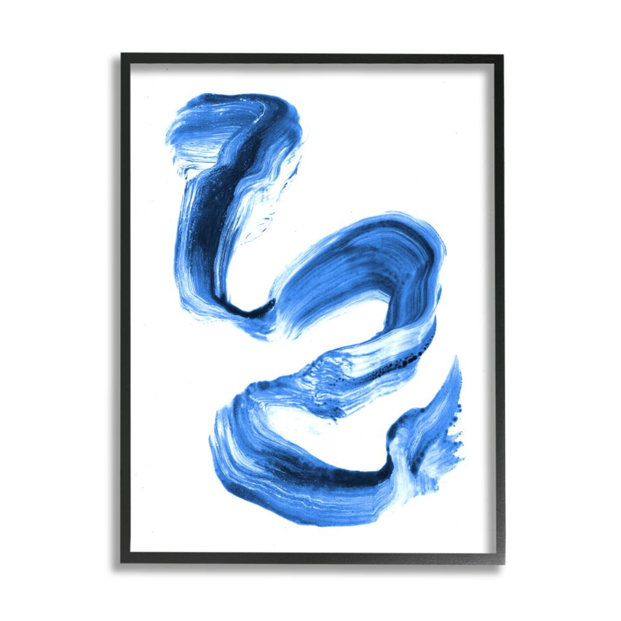 Stupell Industries Fluid Blue Paint Stroke Detail Abstract Design Design by Daphne Polselli