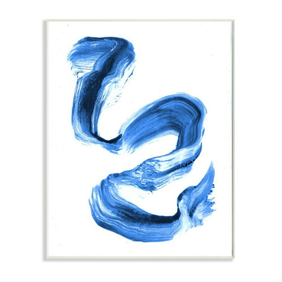 Stupell Industries Fluid Blue Paint Stroke Detail Abstract Design Design by Daphne Polselli