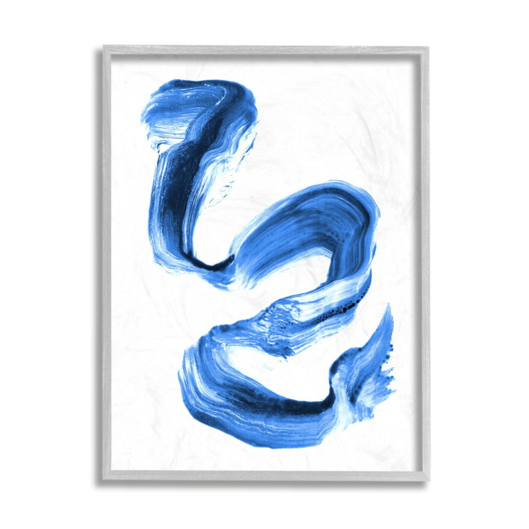 Stupell Industries Fluid Blue Paint Stroke Detail Abstract Design Design by Daphne Polselli