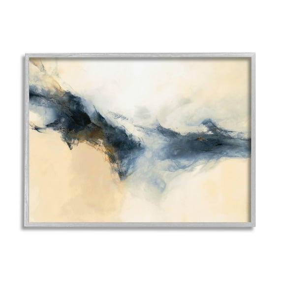 Stupell Industries Fluid Contemporary Shape Arrangement Graphic Art Gray Framed Art Print Wall Art, Design by Dina D’Argo