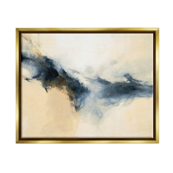 Stupell Industries Fluid Contemporary Shape Arrangement Graphic Art Metallic Gold Floating Framed Canvas Print Wall Art, Design by Dina D’Argo