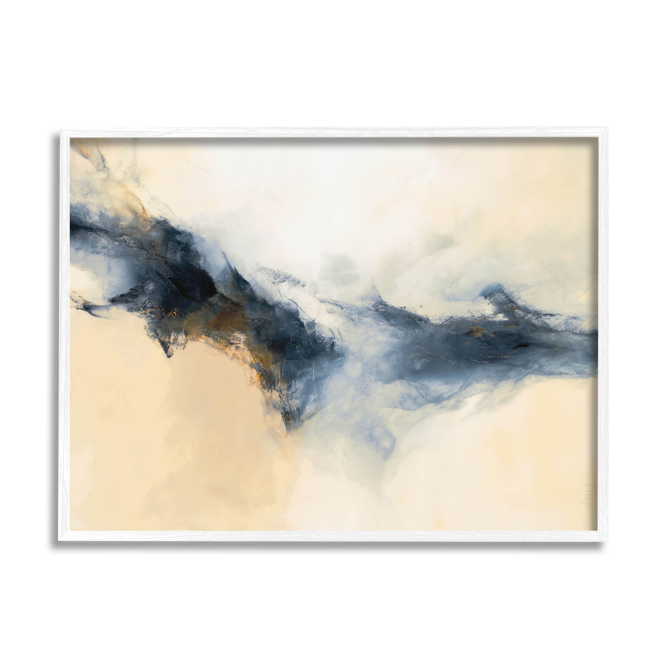 Stupell Industries Fluid Contemporary Shape Arrangement Graphic Art White Framed Art Print Wall Art, Design by Dina D’Argo