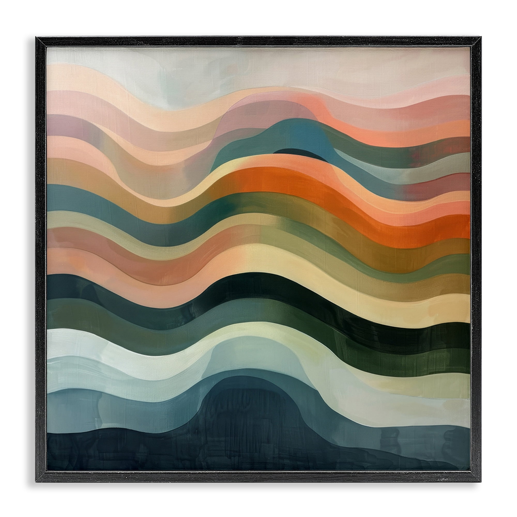 Stupell Industries Fluid Dynamics Pattern Abstract Painting Black Framed Art Print Wall Art, 12 x 12