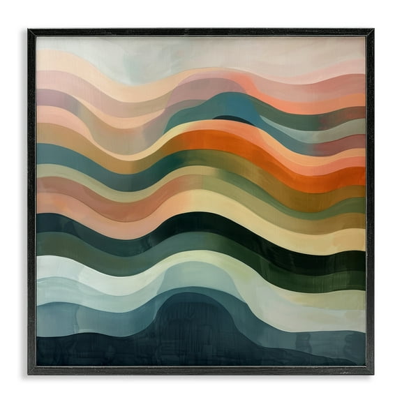 Stupell Industries Fluid Dynamics Pattern Abstract Painting Black Framed Art Print Wall Art, 12 x 12