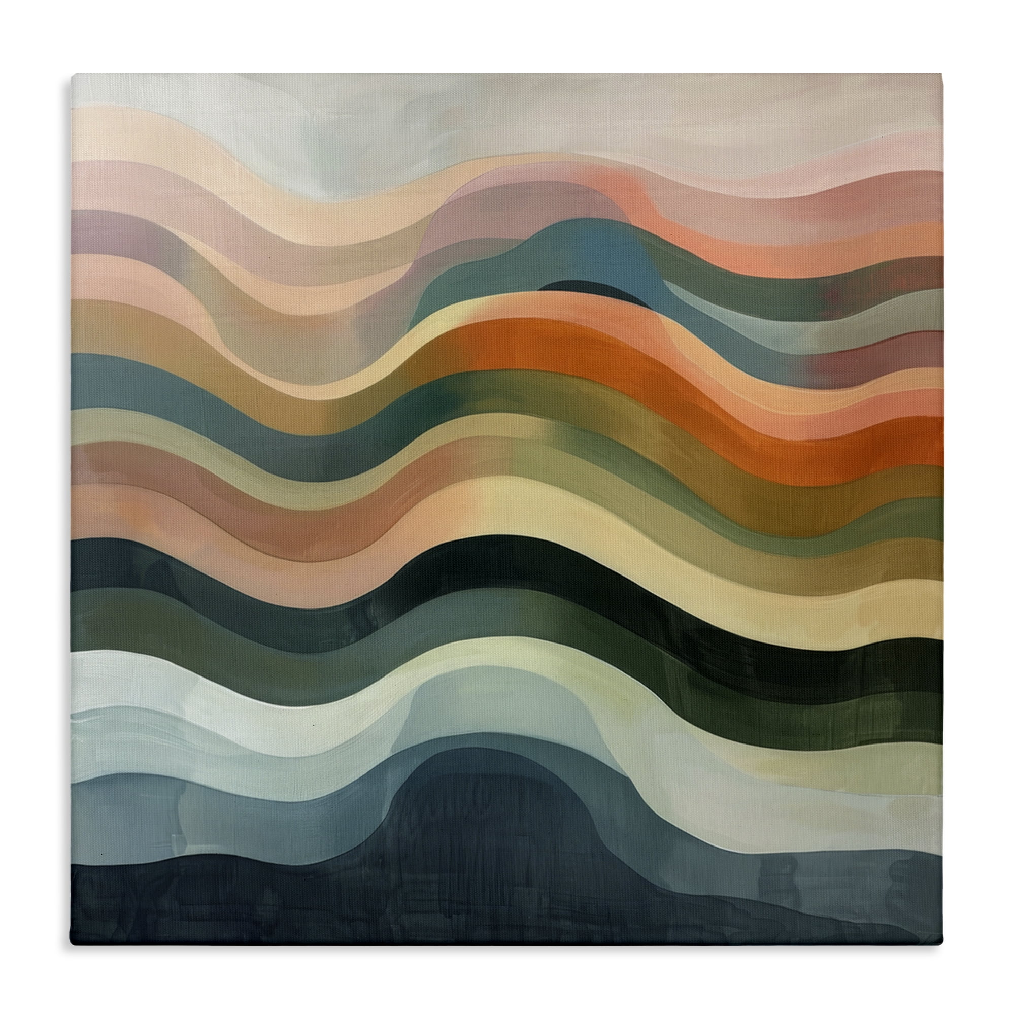 Stupell Industries Fluid Dynamics Pattern Abstract Painting Gallery Wrapped Canvas Art Print Wall Art, 24 x 24