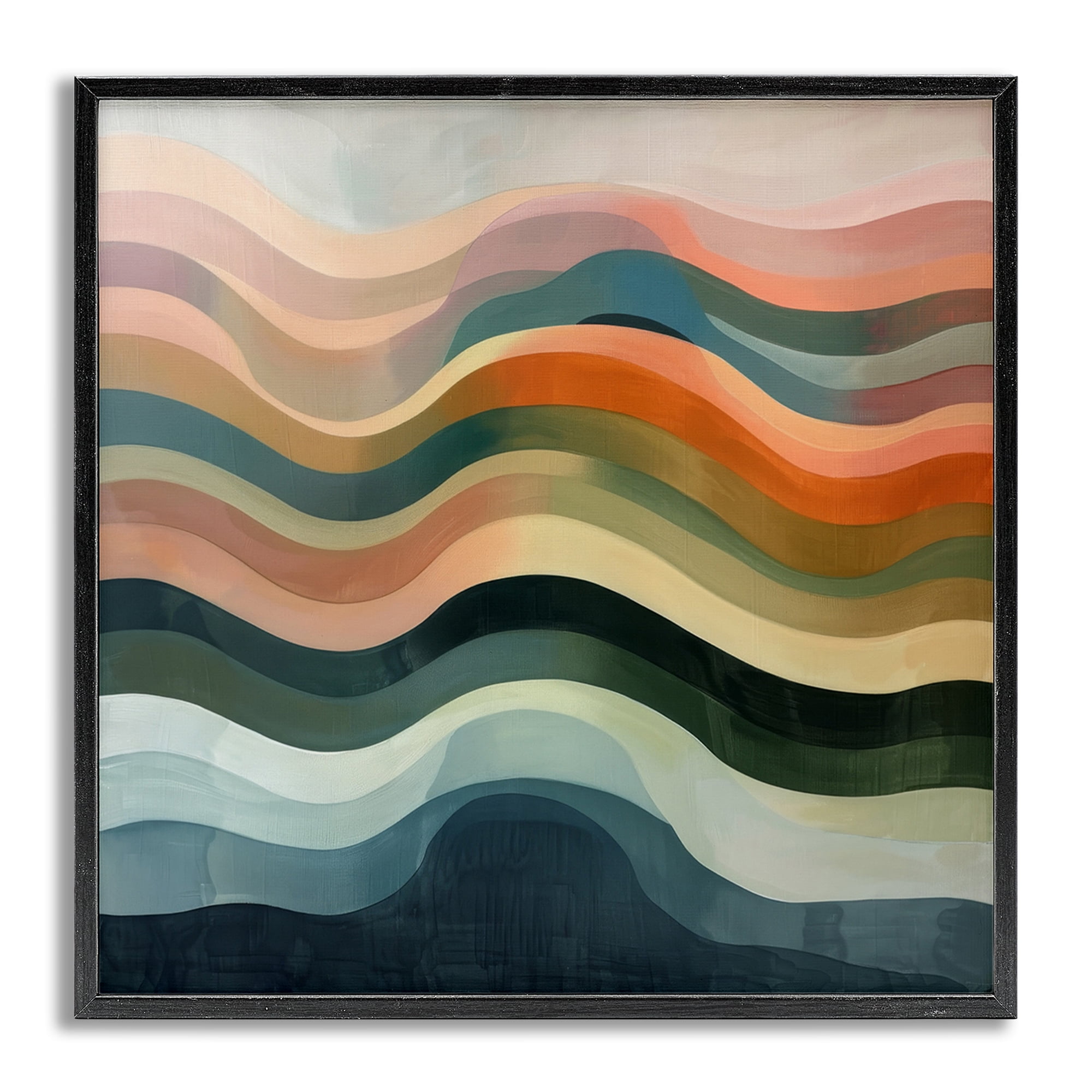 Stupell Industries Fluid Dynamics Pattern Abstract Painting Gray Framed Art Print Wall Art, 24 x 24