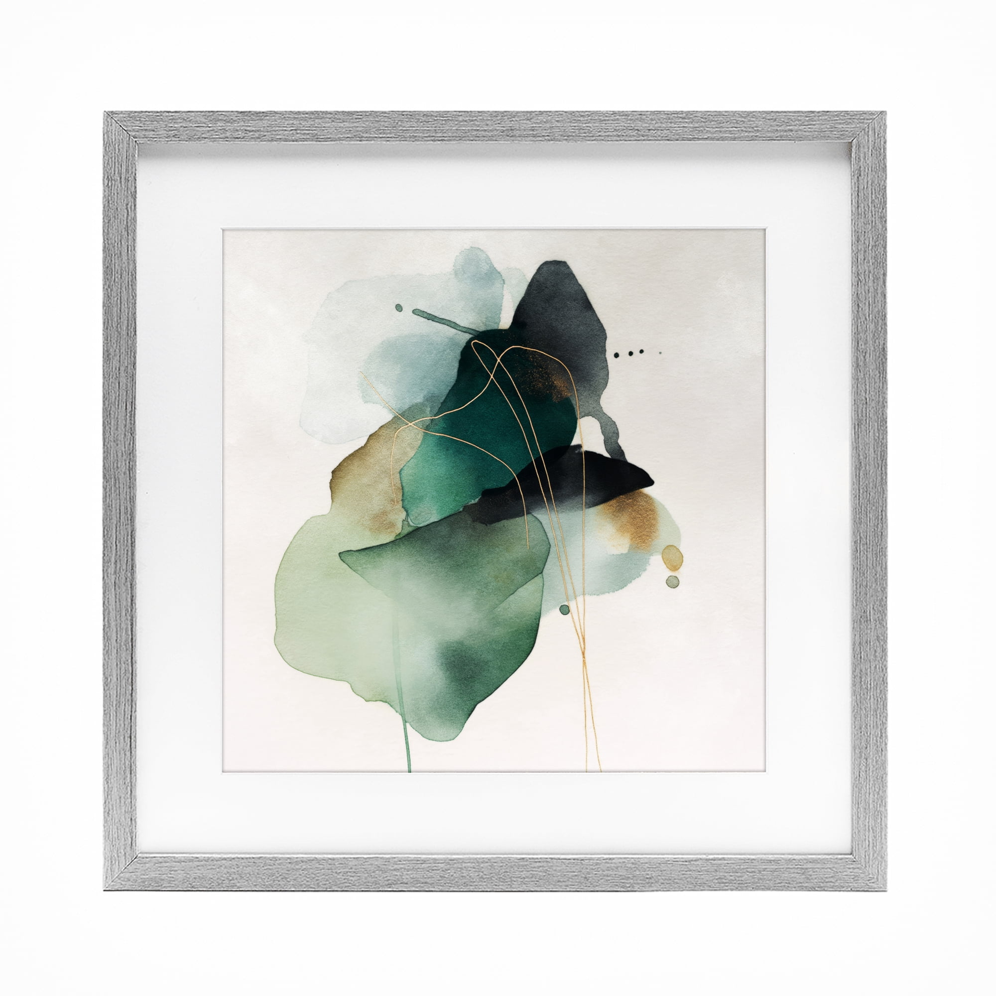 Stupell Industries Fluid Emerald Cascade Gray Framed Print Under Glass, design by Svetlana Aleynikova