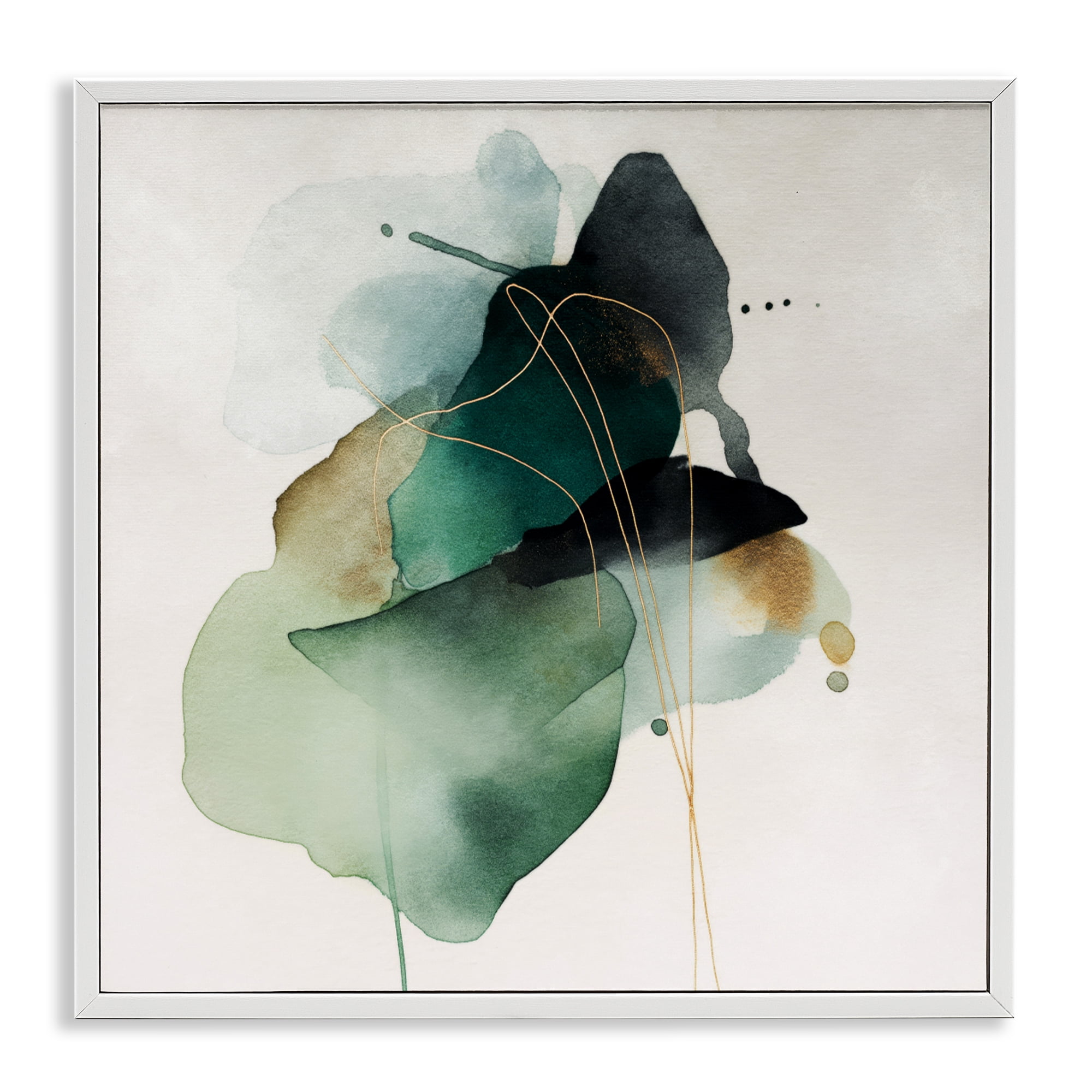 Stupell Industries Fluid Emerald Cascade White Framed Giclee Art, design by Svetlana Aleynikova