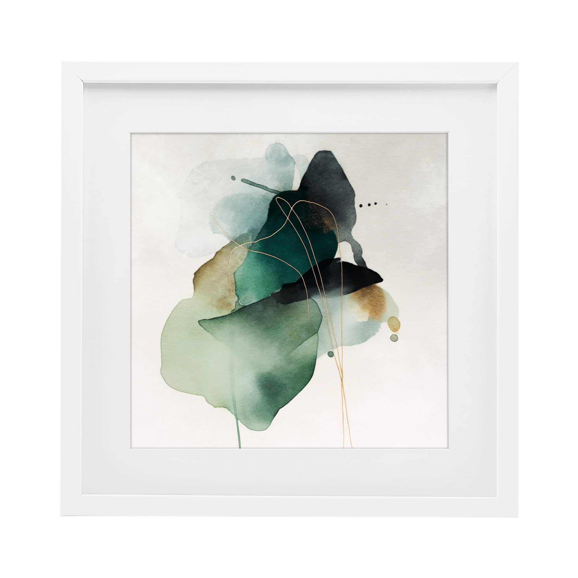 Stupell Industries Fluid Emerald Cascade White Framed Print Under Glass, design by Svetlana Aleynikova