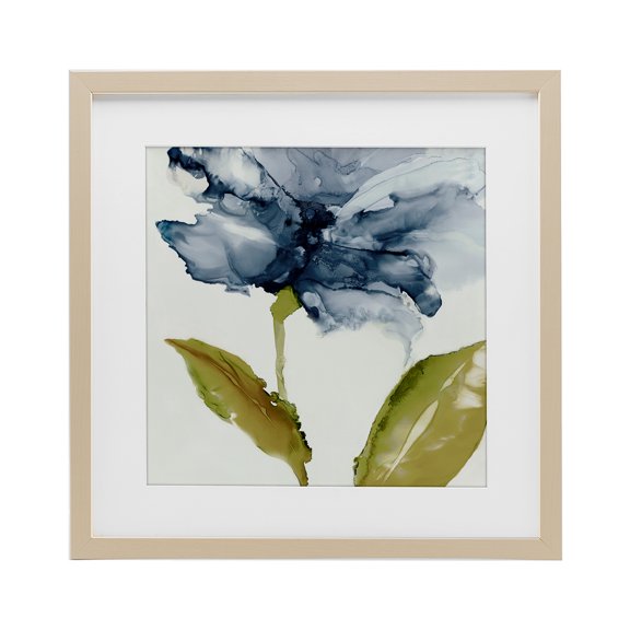Stupell Industries Fluid Flower Abstraction Birch Framed Print Under Glass design by Jacob Q, 13 x 13