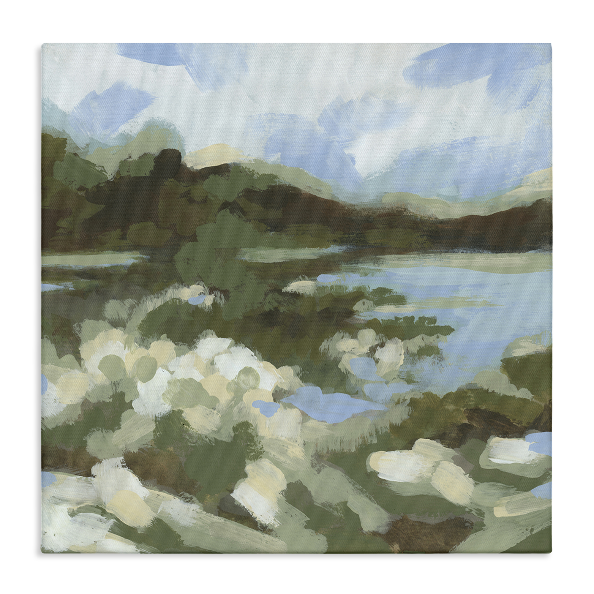 Stupell Industries Fluid Green Seascape Landscape & Nature Painting Wrapped Canvas Art Print Wall Art, 30 x 30