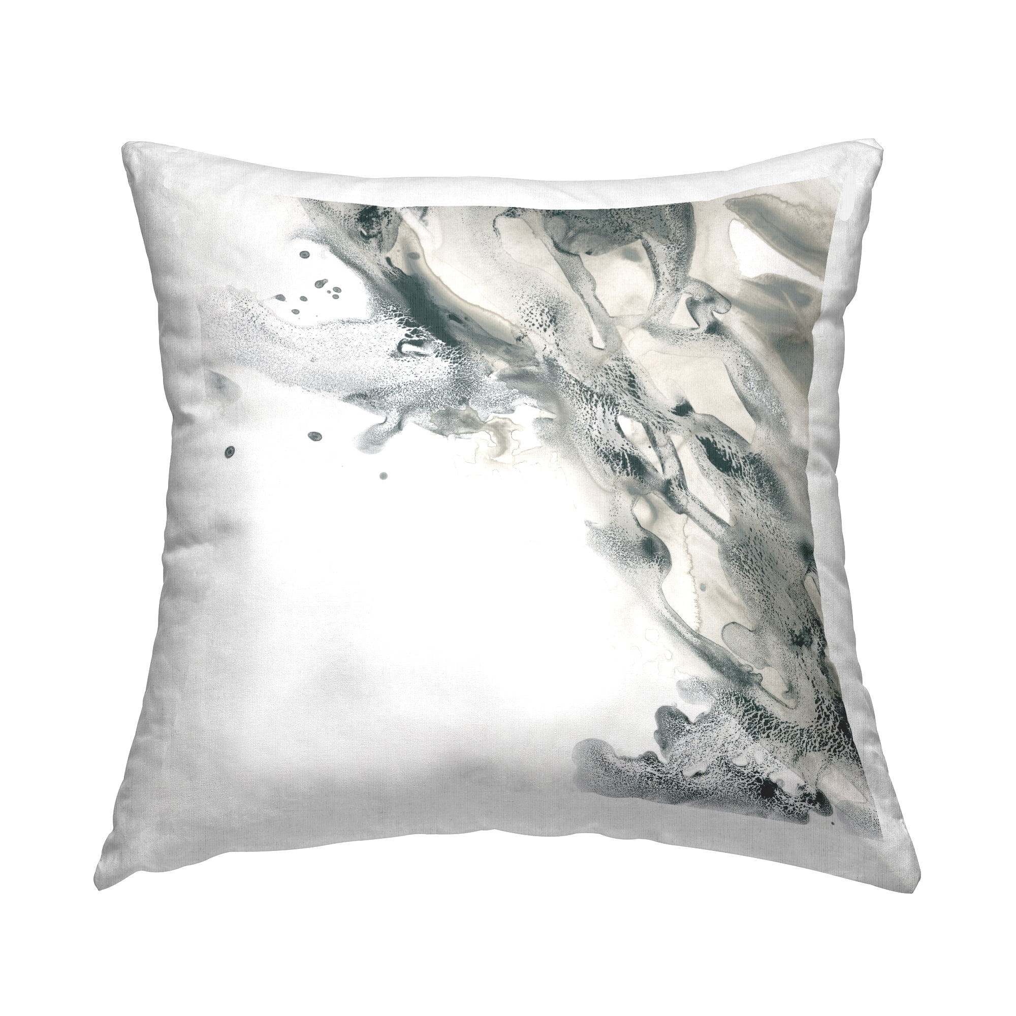 Stupell Industries Fluid Grey Abstraction Decorative Printed Throw Pillow, 18 x 18