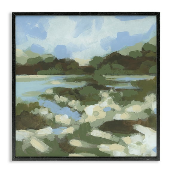 Stupell Industries Fluid Landscape Impression Landscape & Nature Painting Black Framed Art Print Wall Art, 12 x 12
