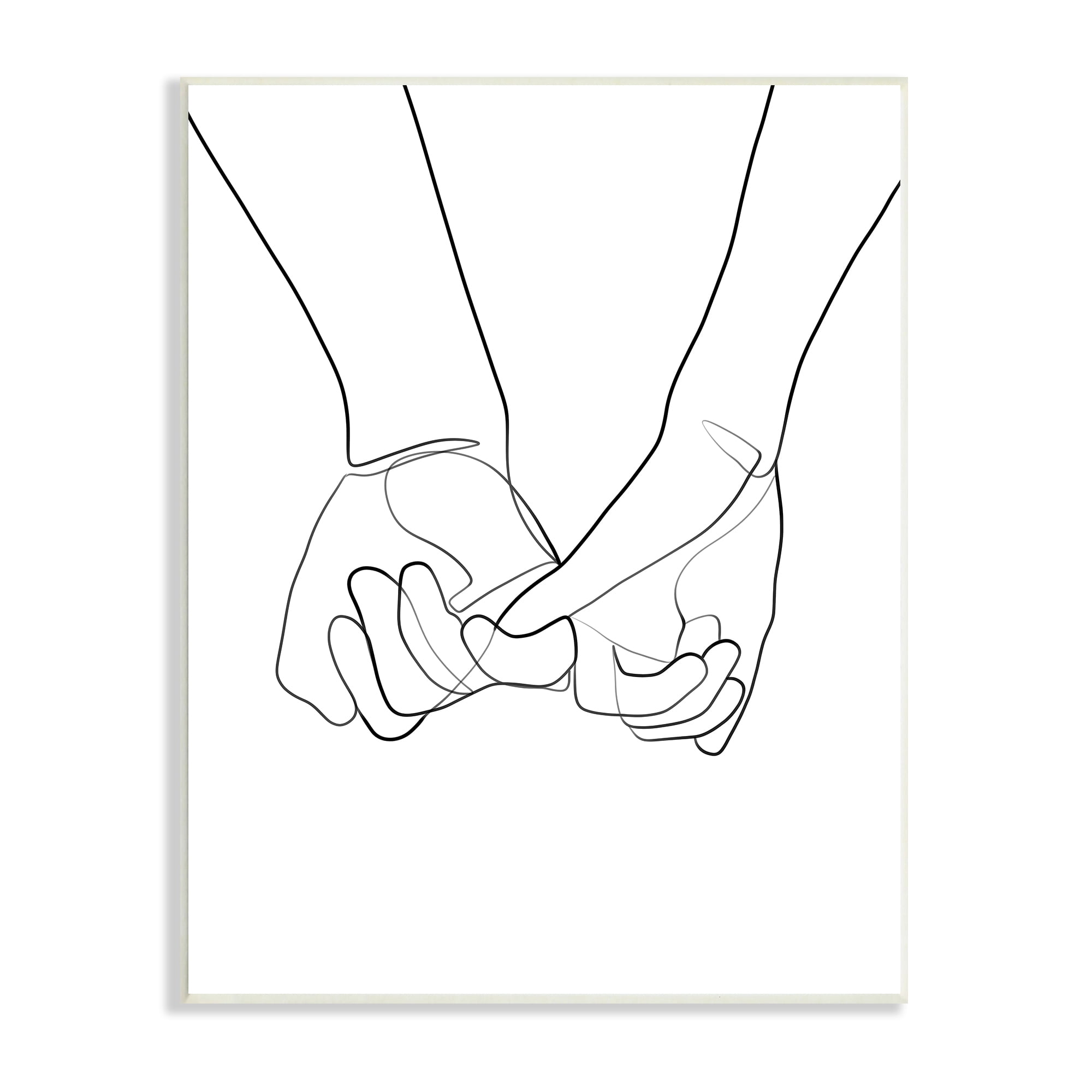 Stupell Industries Fluid Line Abstract Couple Holding Hands Black White, 13 x 19, Designed by Ros Ruseva