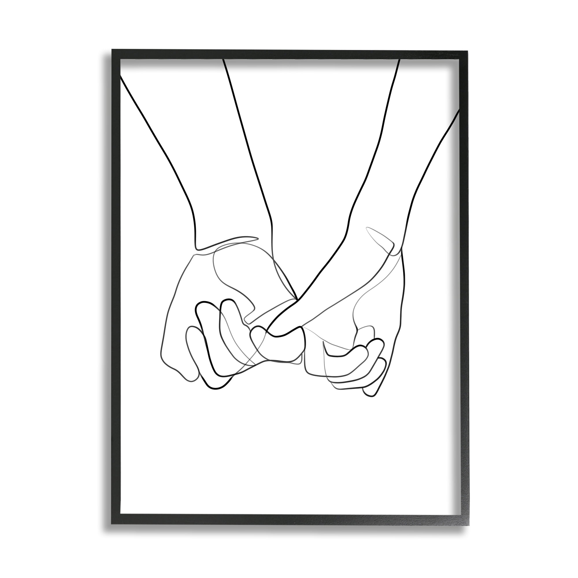 Stupell Industries Fluid Line Abstract Couple Holding Hands Black White, 16 x 20, Designed by Ros Ruseva