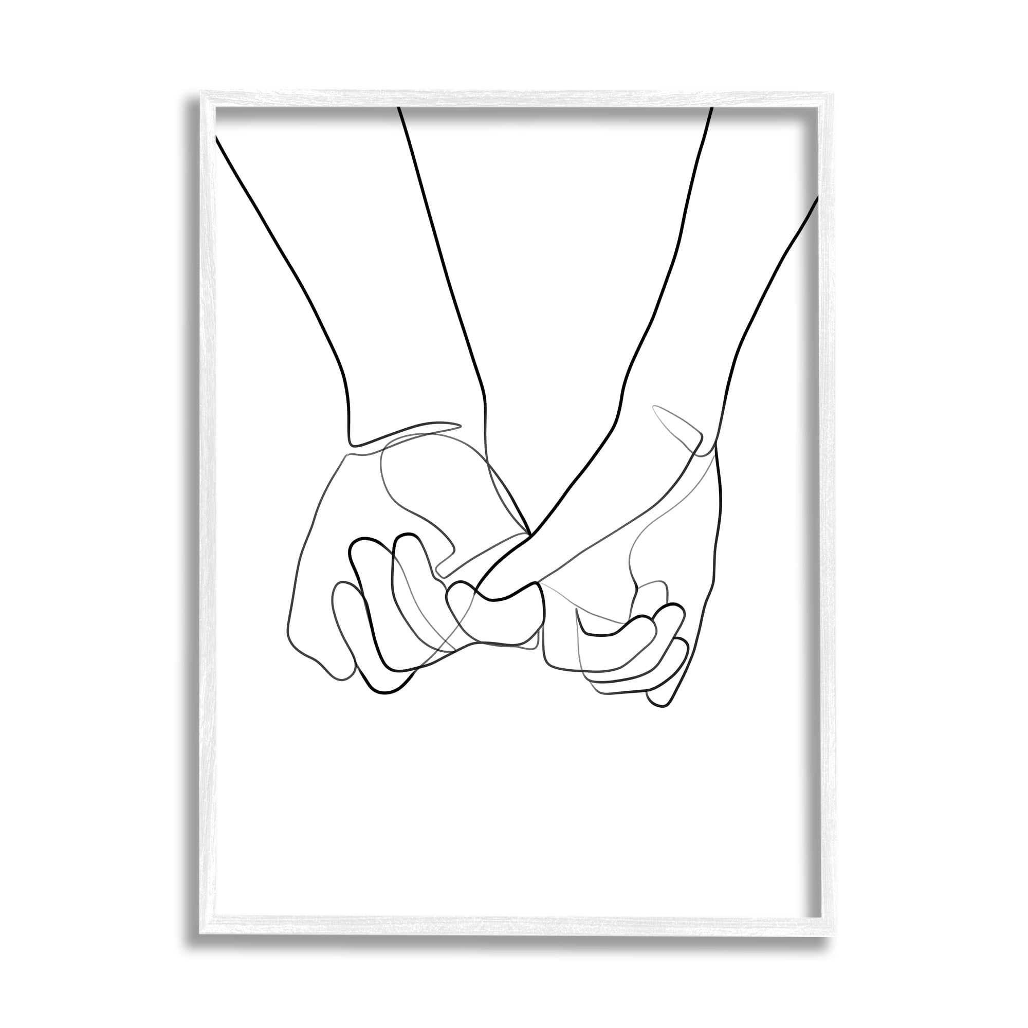 Stupell Industries Fluid Line Abstract Couple Holding Hands Black White, 16 x 20, Designed by Ros Ruseva