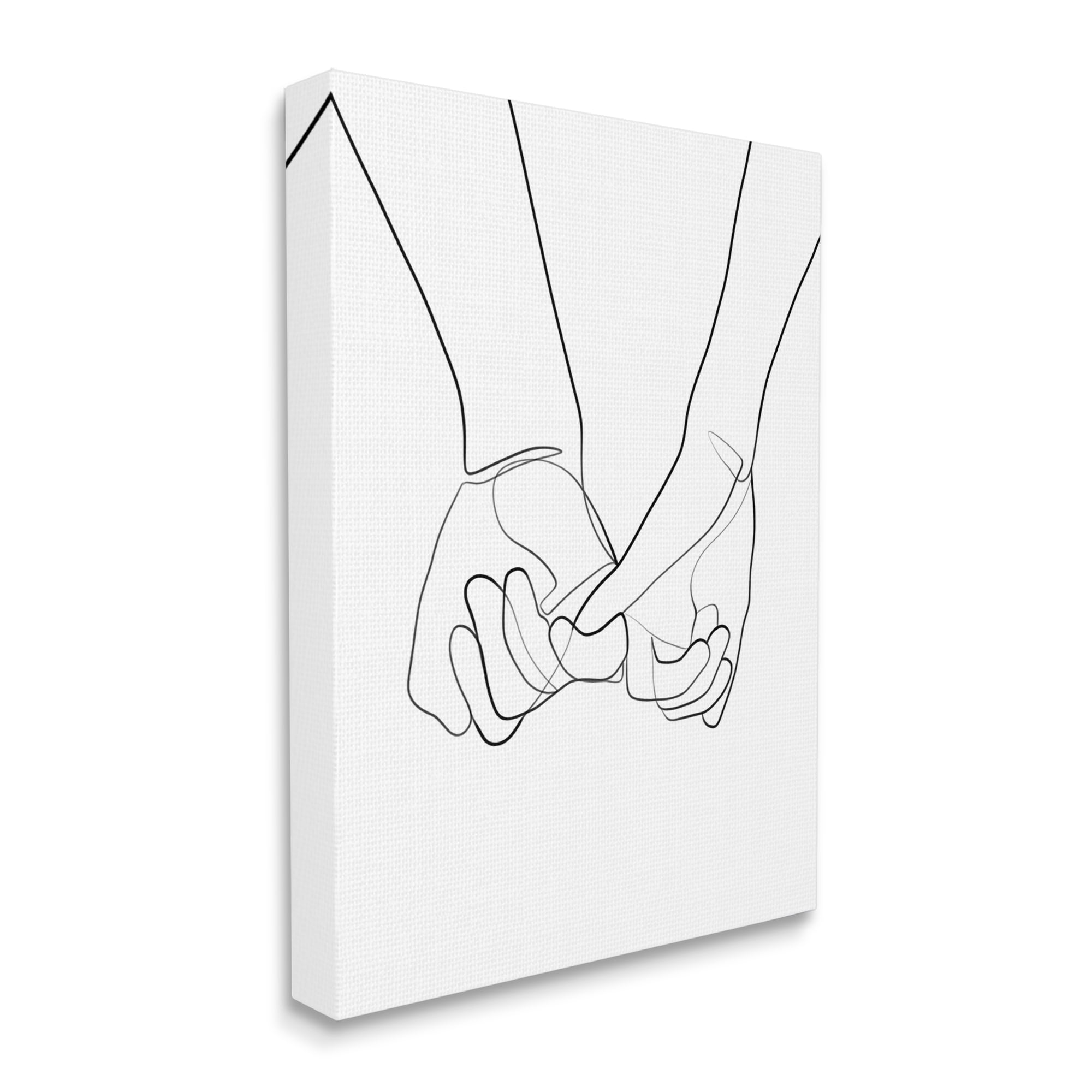 Stupell Industries Fluid Line Abstract Couple Holding Hands Black White, 24 x 30, Designed by Ros Ruseva
