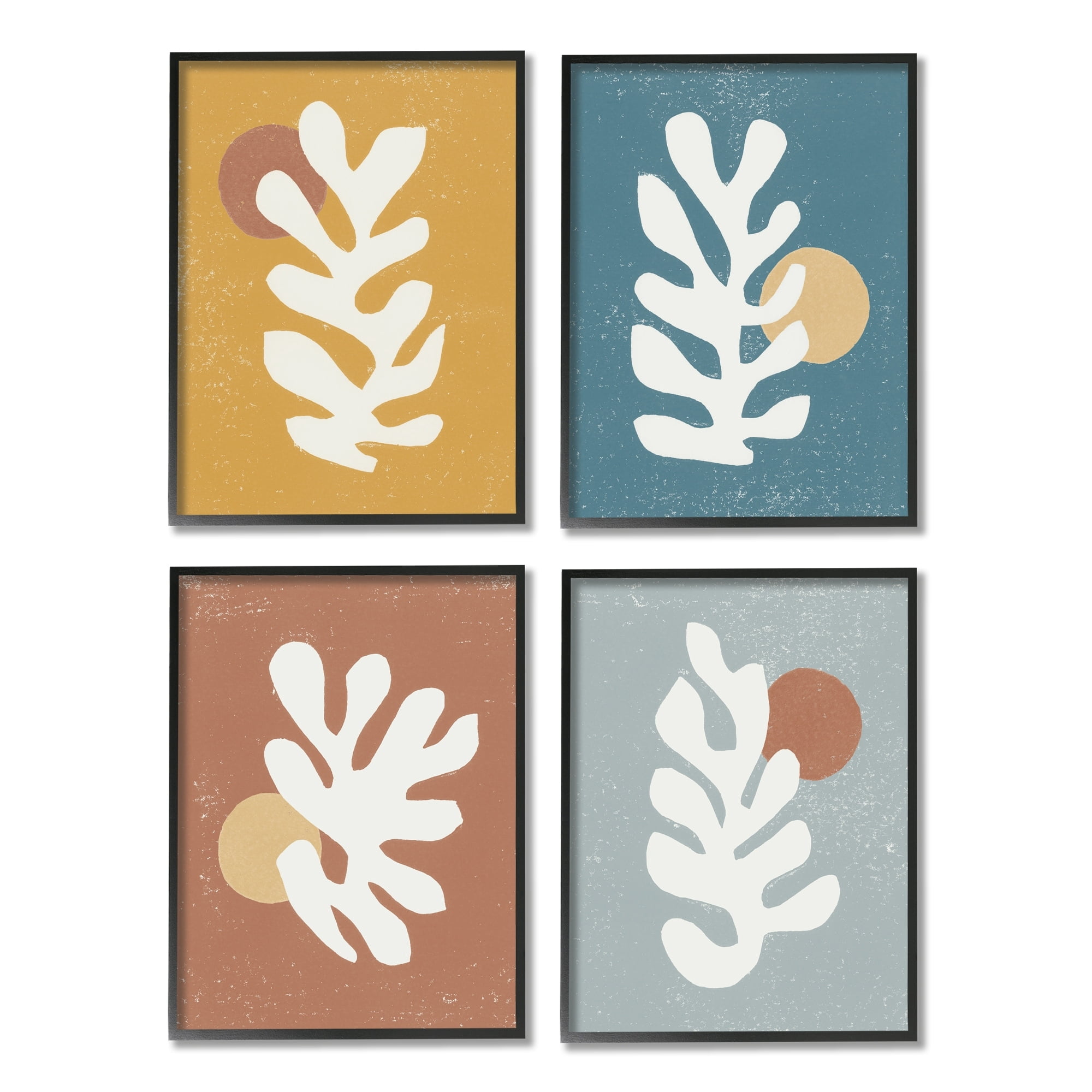 Stupell Industries Fluid Matisse Inspired Plants Abstract Organic Shapes Black Framed, 16 x 20, Design by Moira Hershey