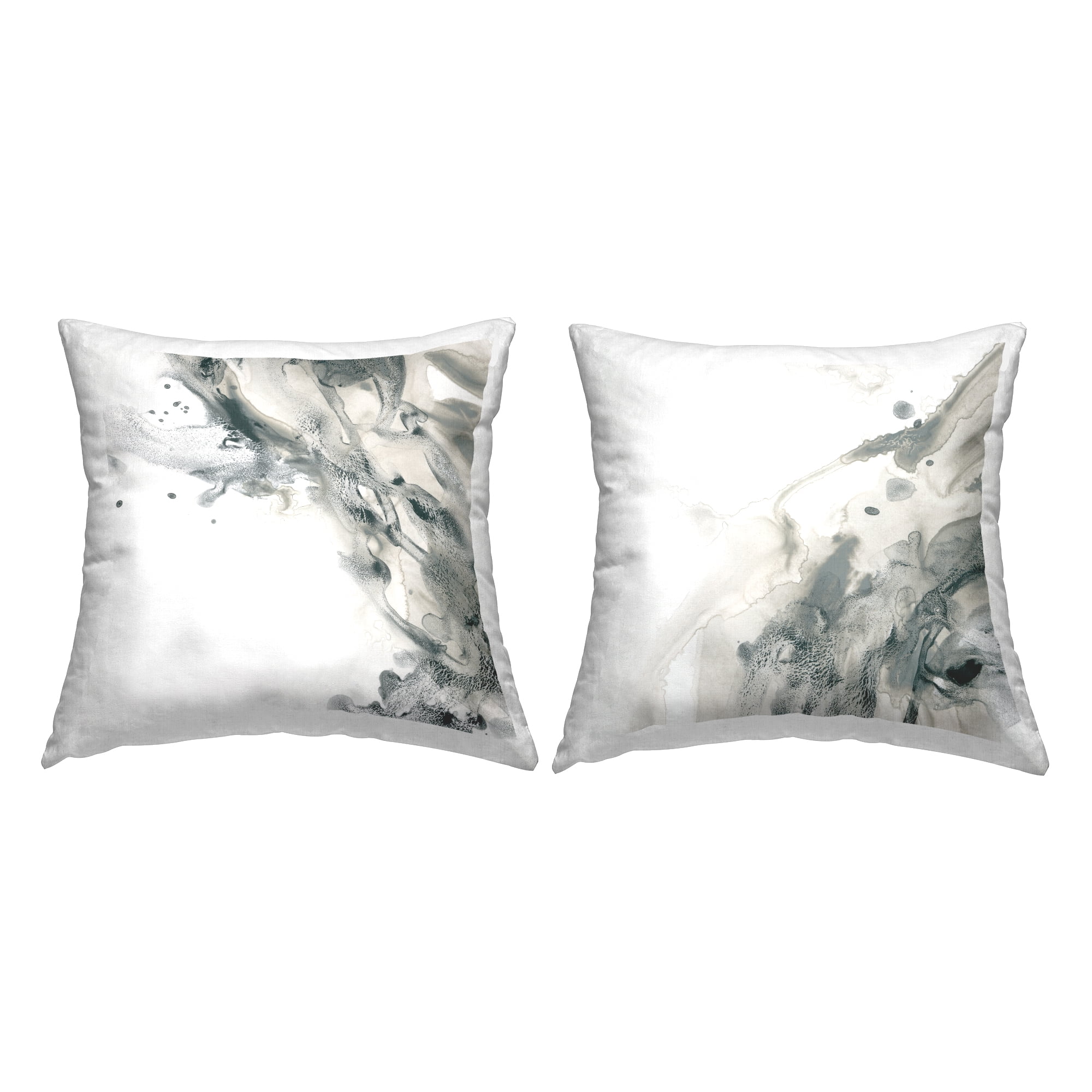 Stupell Industries Fluid Minimal Abstraction 2 Piece Decorative Printed Throw Pillow Set, 18 x 18