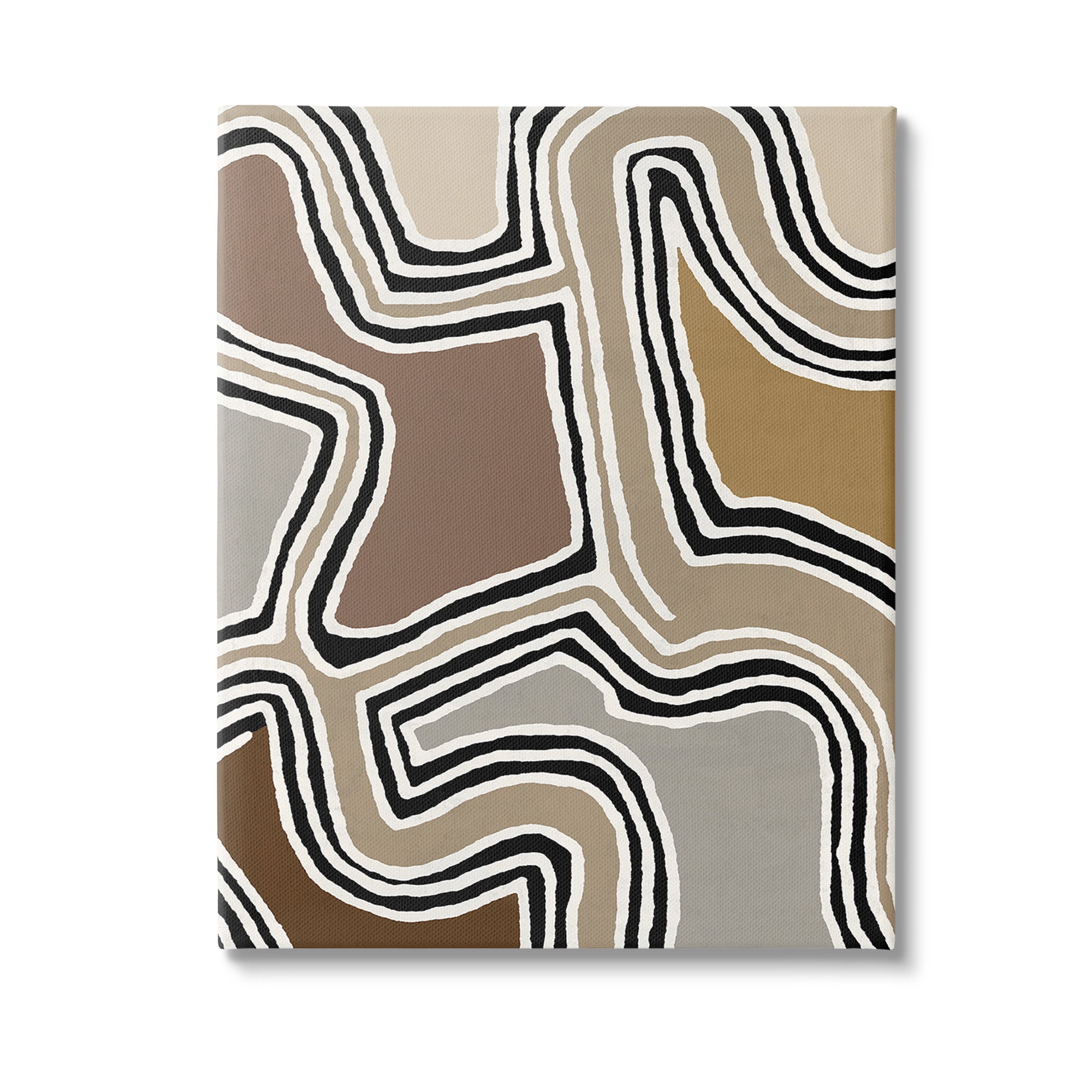 Stupell Industries Fluid Neutral Abstraction Abstract Painting Gallery Wrapped Canvas Art Print Wall Art, 36 x 48