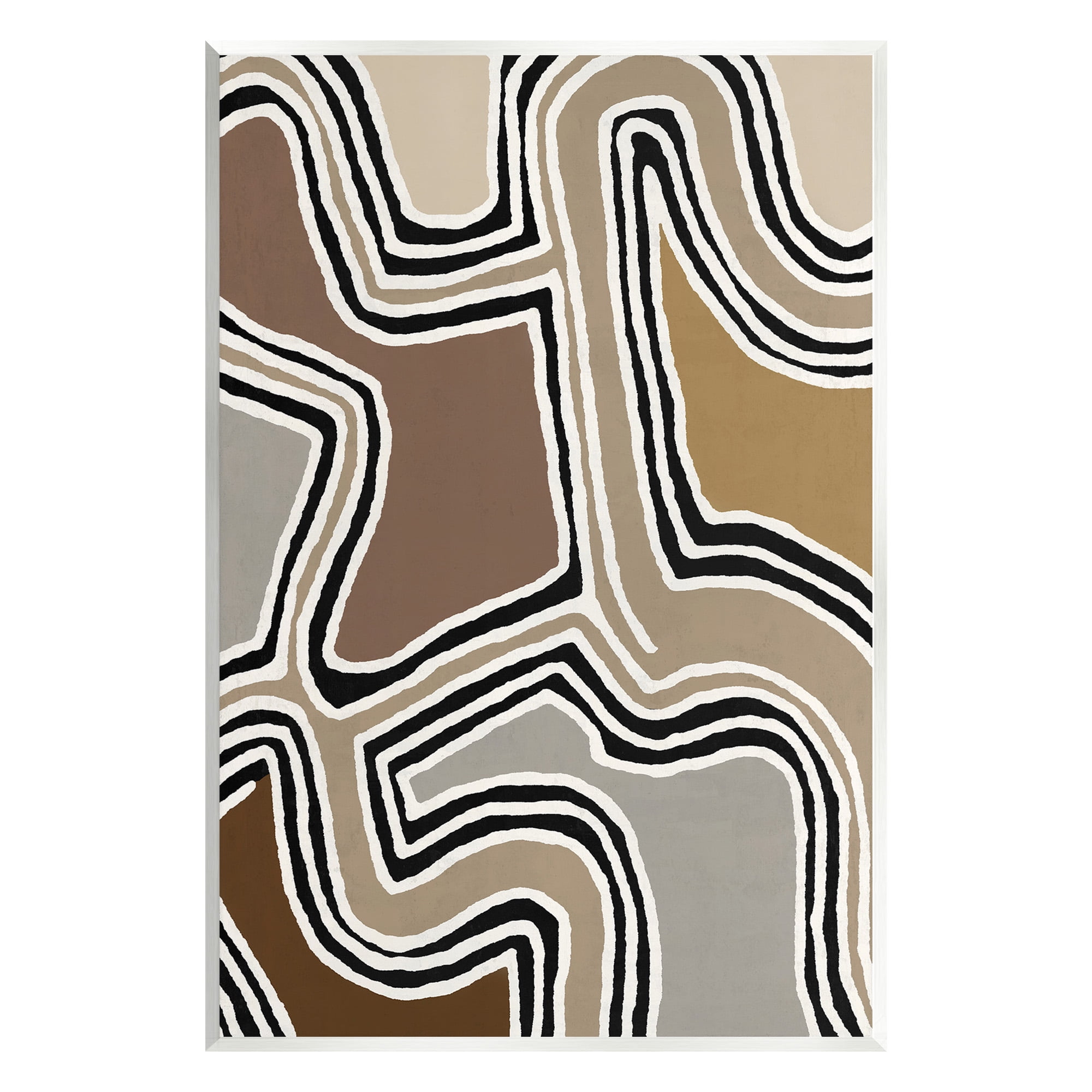 Stupell Industries Fluid Neutral Abstraction Abstract Painting Unframed Art Print Wall Art, 10 x 15