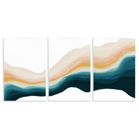 Stupell Industries Fluid Peach Swirl Abstract Painting Unframed Art Print Wall Art, 10 x 15, Set of 3