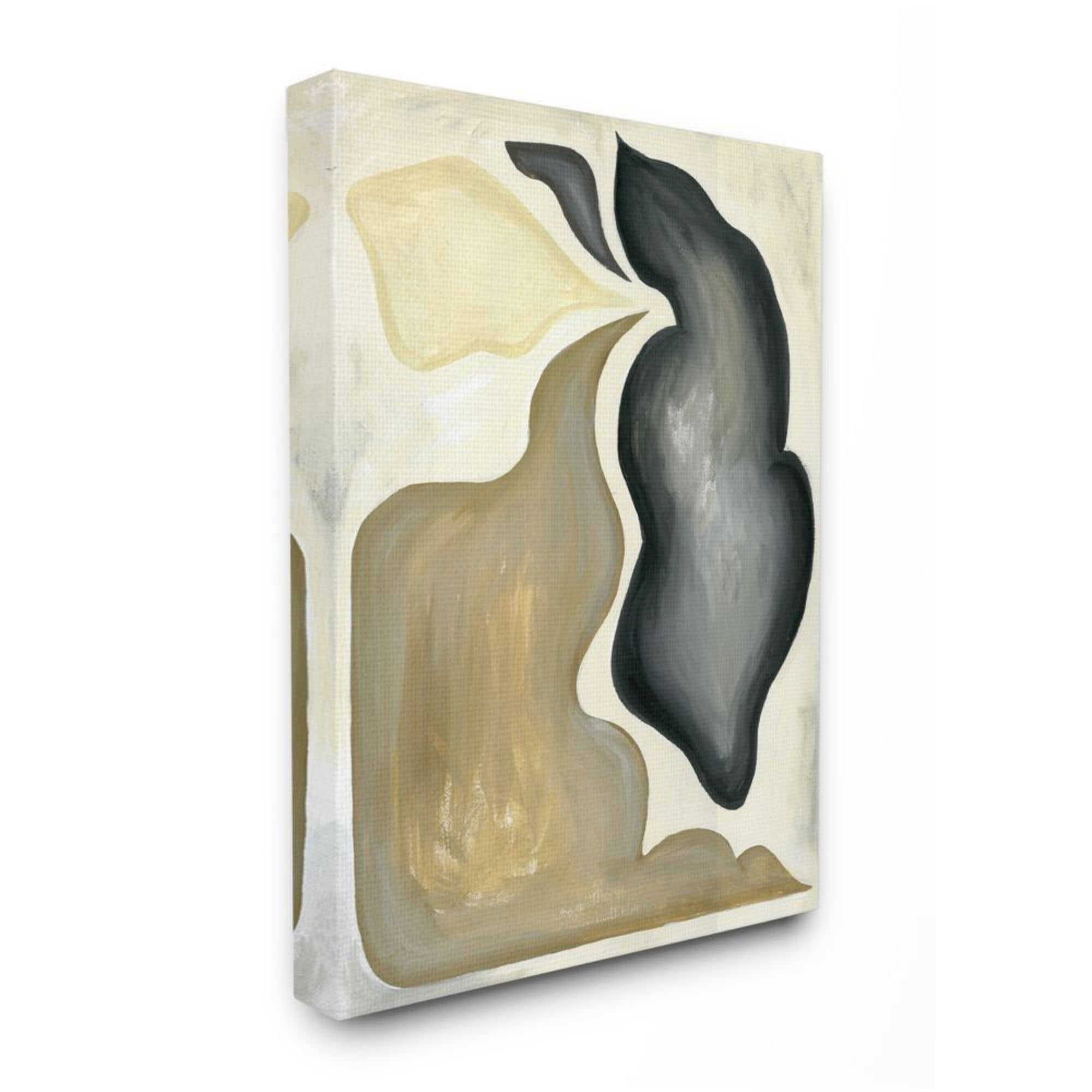 Stupell Industries Fluid Shape Composition Abstract Design Brown Black Design by Daphne Polselli, 24" x 30"