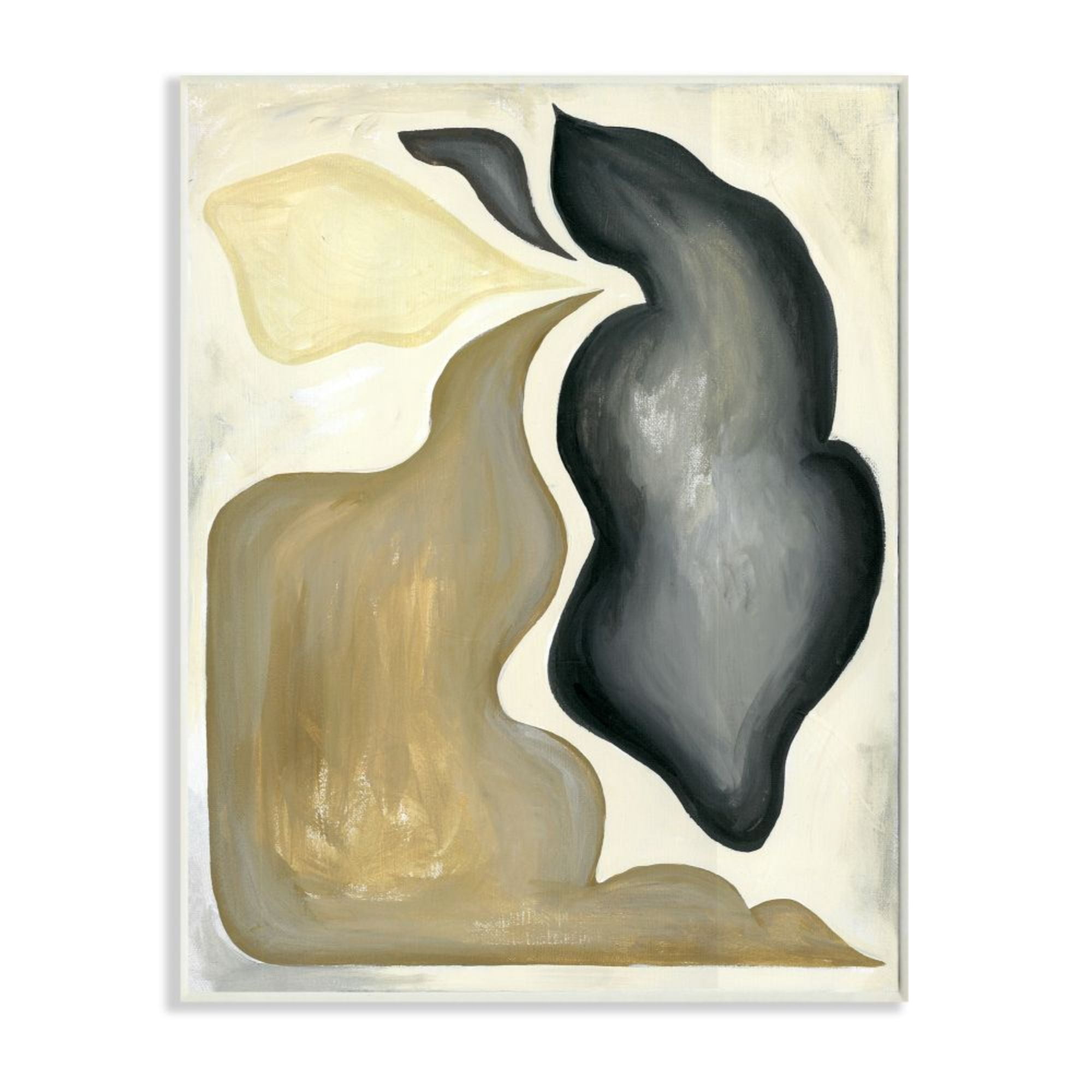 Stupell Industries Fluid Shape Composition Abstract Design Brown Black Design by Daphne Polselli