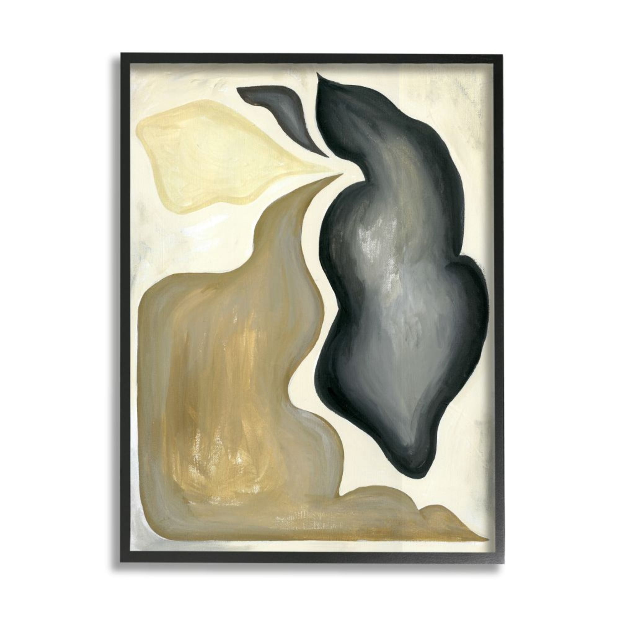 Stupell Industries Fluid Shape Composition Abstract Design Brown Black Design by Daphne Polselli