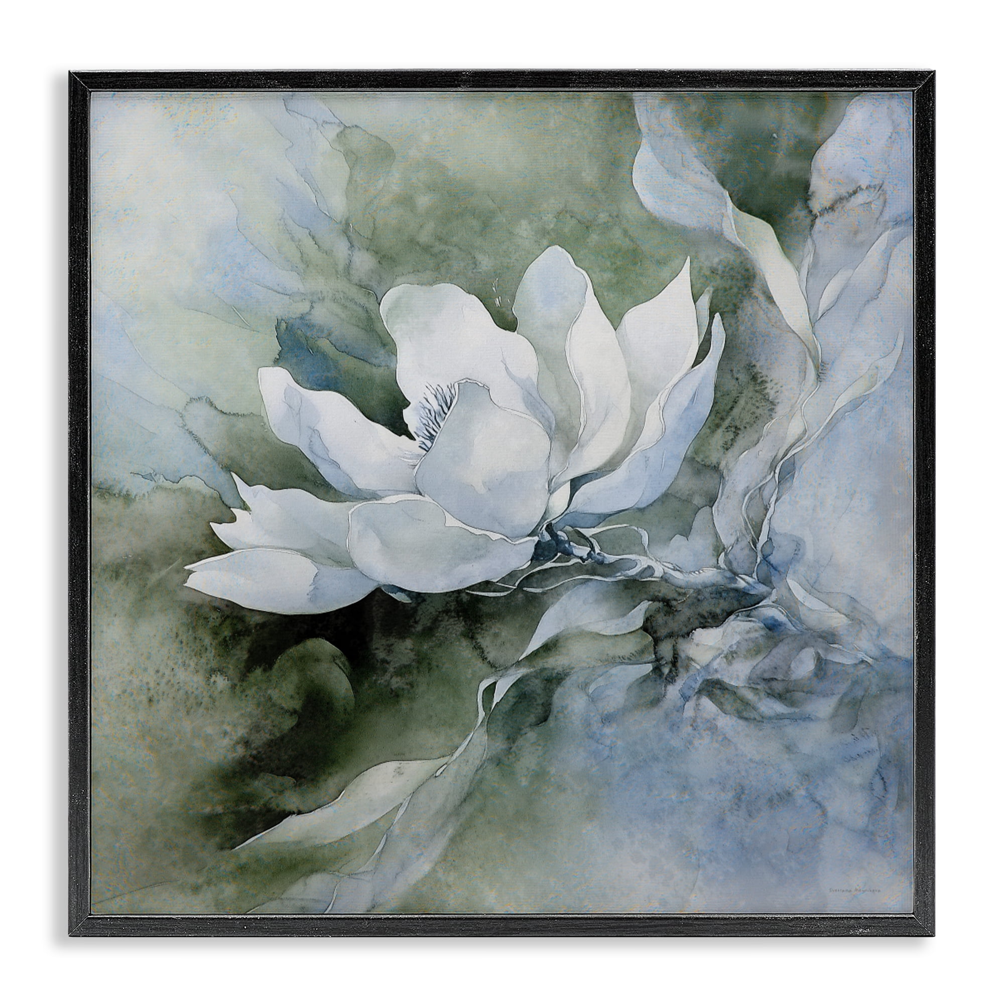 Stupell Industries Fluid Whimsical Flower Black Framed Giclee Art, design by Svetlana Aleynikova