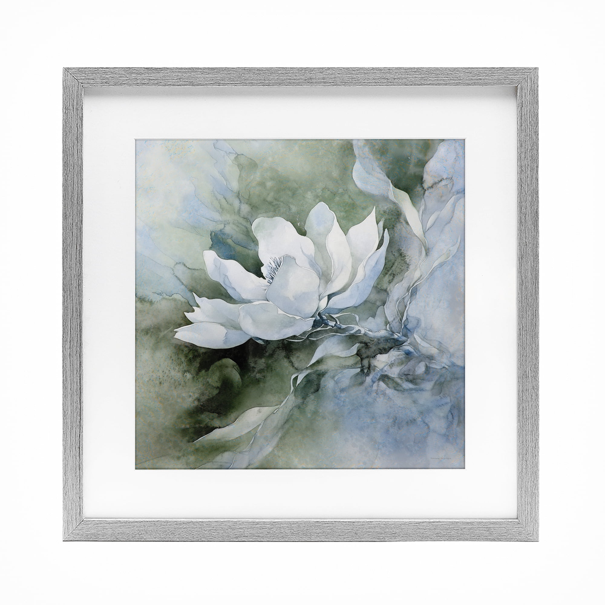 Stupell Industries Fluid Whimsical Flower Gray Framed Print Under Glass, design by Svetlana Aleynikova