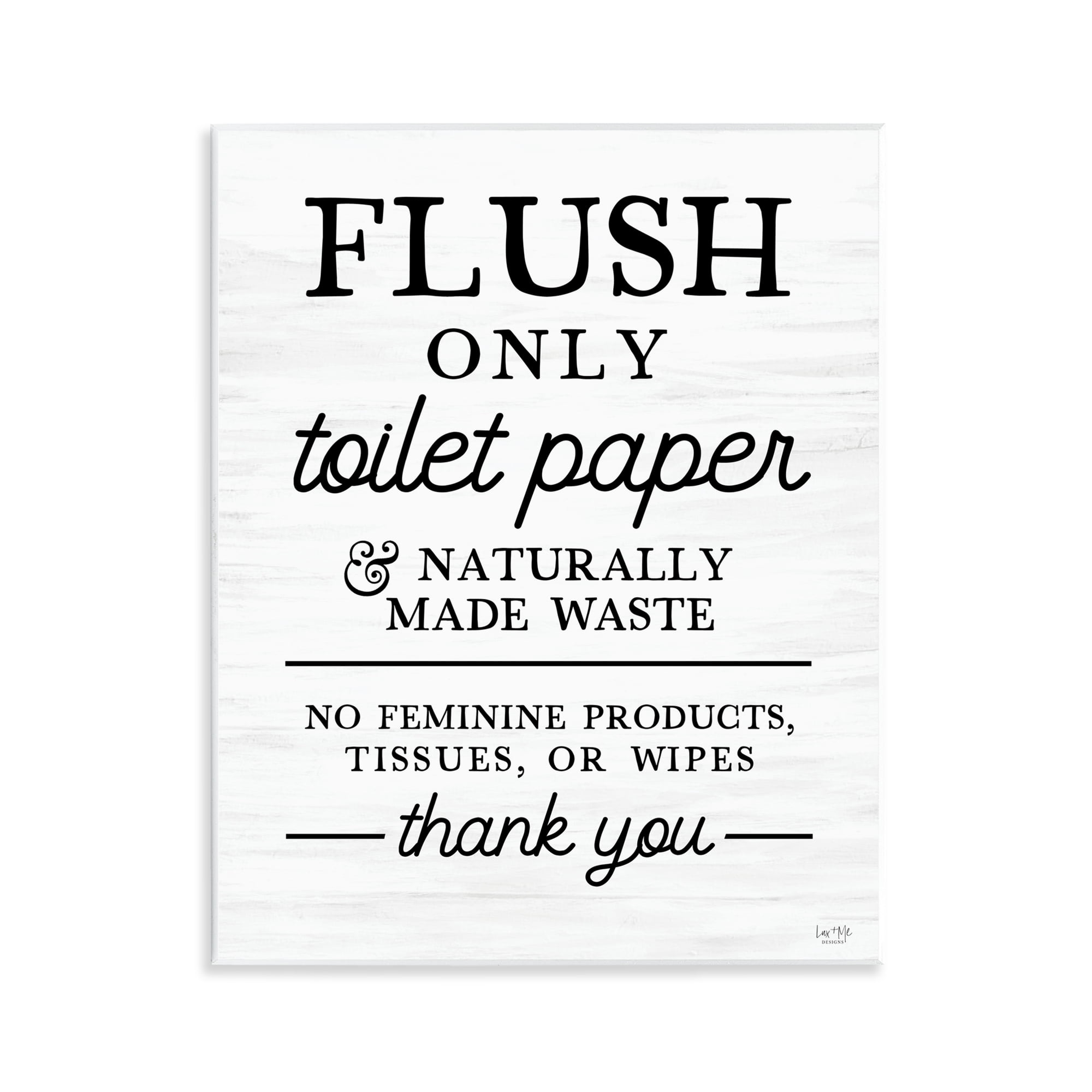 Stupell Industries Flush Only Toilet Paper Rules Wall Plaque Art, design by Lux + Me Designs