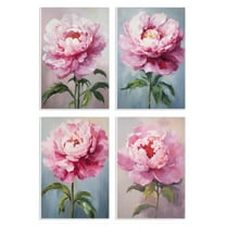 Stupell Industries Flushed Pink Florals Plants & Flowers Painting Unframed Art Print Wall Art, 10 x 15, Set of 4